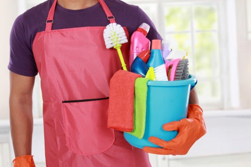 Barking Carpet Cleaners team sorting recyclable cleaning materials