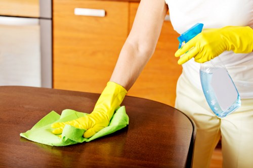 Stain treatment on a rug during cleaning in Barking